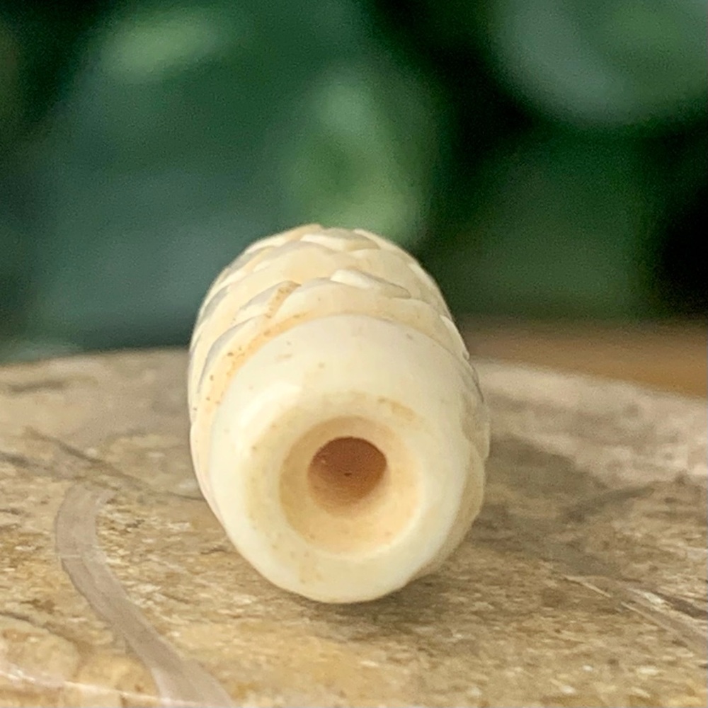 Hand Carved Snake Bone Bead Top Drilled Detailed Coiled Cobra Animal Carving 1" - Picture 13 of 16